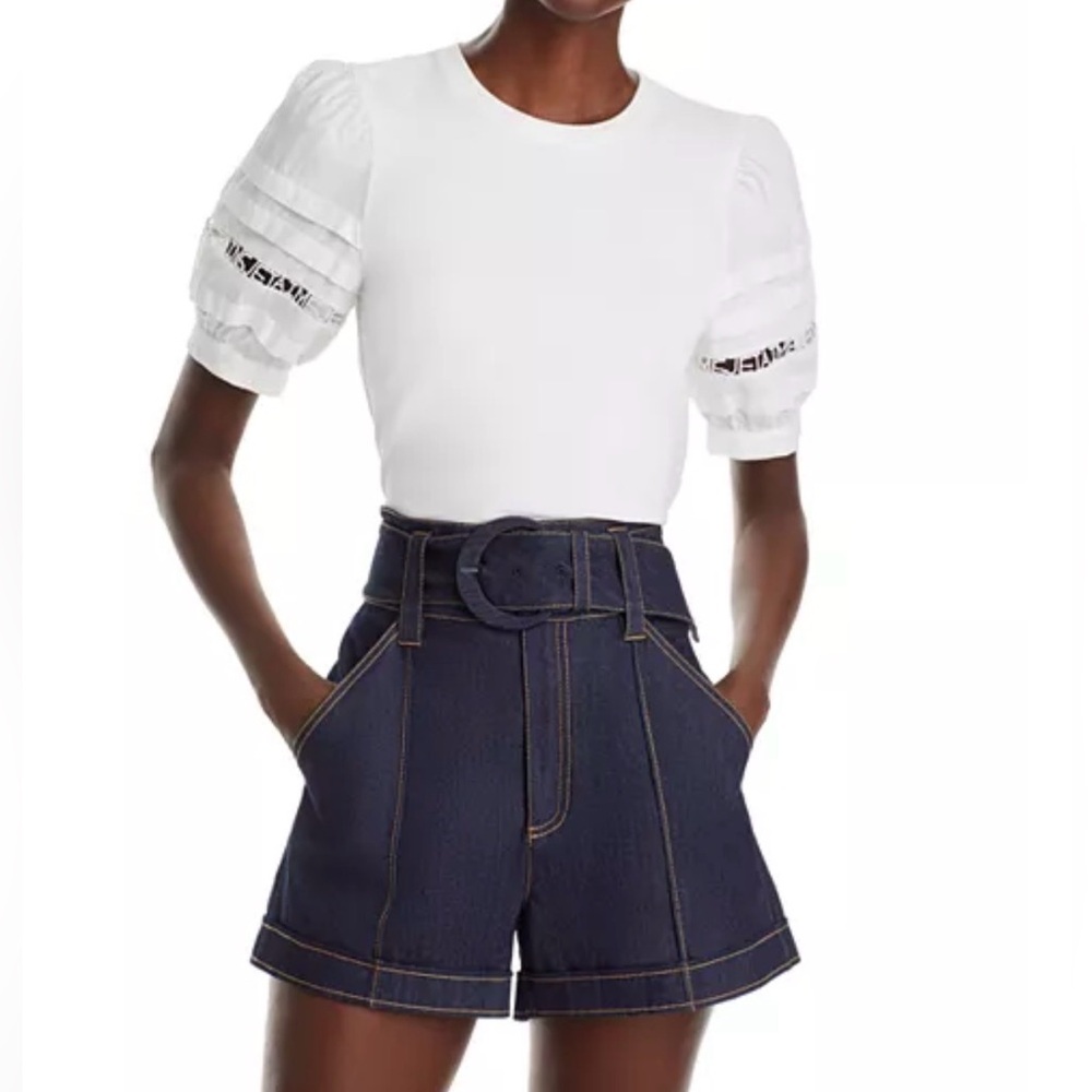 Cinq a Sept Corinna puff sleeve top S white